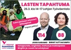 Mölyapinat ja kansanedustaja Jussi Saramo ja eduskuntavaaliehdokas Birgit Aittakumpu Lohja Uusimaa