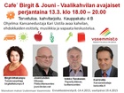 Uudenmaan kansanedustajaehdokkaat Birgit Aittakumpu, Jouni Linden, Veikko Tanskanen ja Kari Uotila