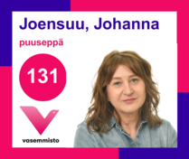 Ehdokas Kuntavaalit Lohja
Joensuu, Johanna, puuseppä