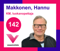 Ehdokas Kuntavaalit Lohja
Makkonen, Hannu, KM, luokanopettaja