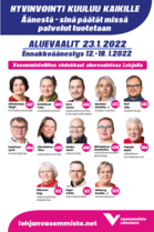 Lohjan Vasemmiston aluevaalien ehdokkaat
Lohjan Vasemmiston ehdokkaat Aluevaalit Länsi-Uusimaa
Hyvinvointi kuuluu kaikille #aluevaalit2022 #kaikille #Lohja #Vasemmisto #Länsiuusimaa #Espoo #Hanko #Inkoo #Karkkila #Kauniainen #Kirkkonummi #Raasepori #Siuntio #Vihti