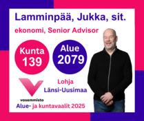Ehdokas Aluevaalit Länsi-Uusimaa ja Kuntavaalit Lohja
Lamminpää, Jukka, Senior Advisor