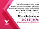Tue Tiina Liimataista vaalitaistossa
